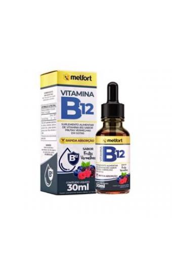 Vitamina B12 em gotas 30ml sabor frutas vermelhas - Melfort