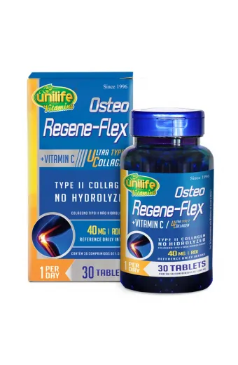 Osteo Regene-flex Colágeno TIpo II + Vitamina C 1000MG 30 Cápsulas UNILIFE