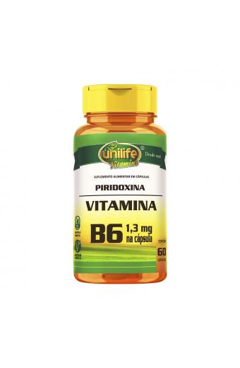 Vitamina B6 Piridoxina 60 Cápsulas 500mg - Unilife