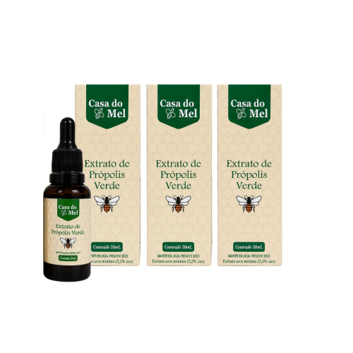 Kit 3 Extrato de Própolis Verde 30ml Casa do Mel