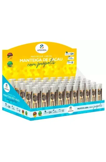 Protetor Labial Manteiga de Cacau com Própolis Display c/ 50un
