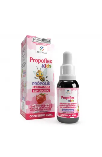 Extrato Aquoso de Própolis e Mel Sabor Morango Propoflex Kids 30mL