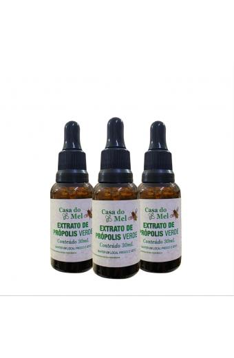 Kit 3 Extrato de Própolis Verde 30ml Casa do Mel