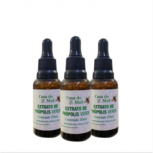 Kit 3 Extrato de Própolis Verde 30ml Casa do Mel