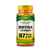 Vitamina B7 Biotina 500mg 60 Cáps - Unilife