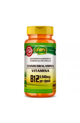 Vitamina B12 Cianocobalamina Unilife 60 cápsulas