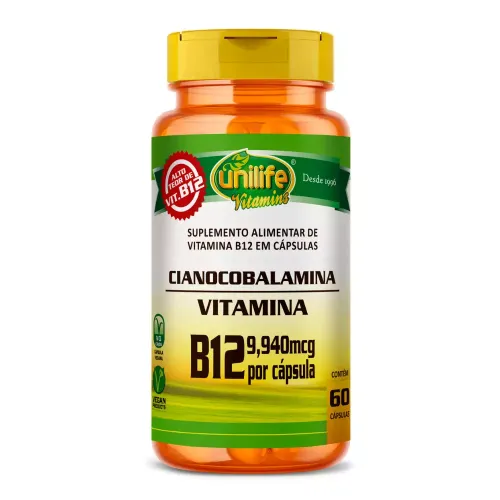Vitamina B12 Cianocobalamina Unilife 60 cápsulas