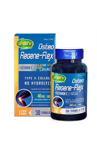 Osteo Regene-flex Colágeno TIpo II + Vitamina C 1000MG 30 Cápsulas UNILIFE
