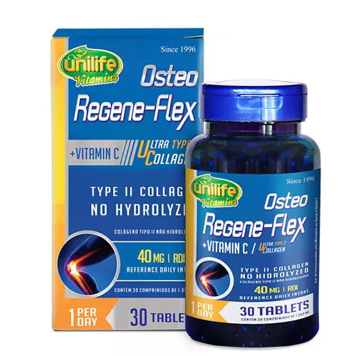 Osteo Regene-flex Colágeno TIpo II + Vitamina C 1000MG 30 Cápsulas UNILIFE