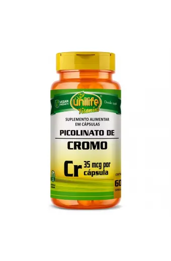 Picolinato De Cromo 500mg 60 Cápsulas - Unilife