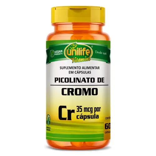 Picolinato De Cromo 500mg 60 Cápsulas - Unilife