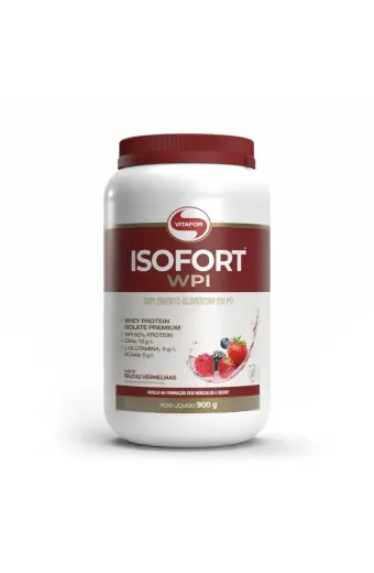 ISOFORT WPI WHEY PROTEIN VITAFOR 900G FRUTAS VERMELHAS