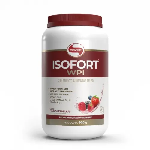 ISOFORT WPI WHEY PROTEIN VITAFOR 900G FRUTAS VERMELHAS